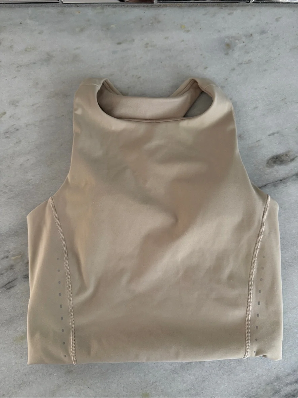lululemon athletica High-Neck Sleeveless Tank in Light Beige